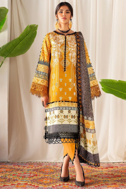 3 Piece Lawn Embroidered Dress