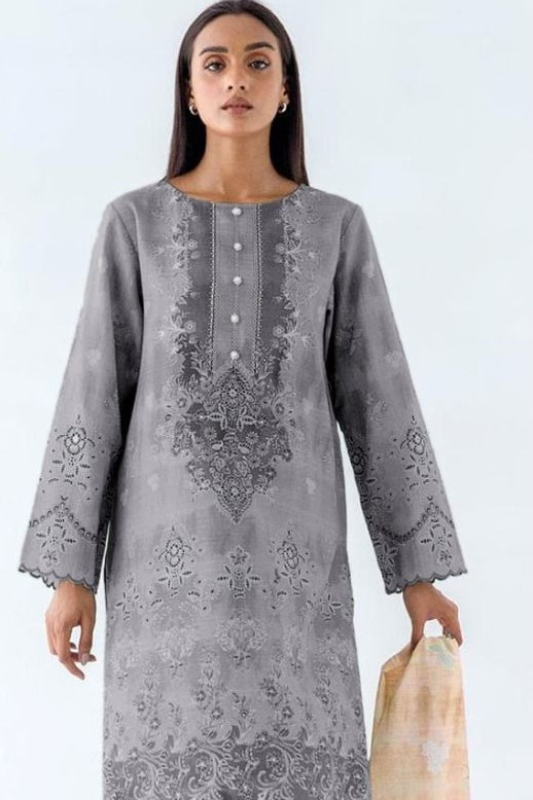 3 Piece Lawn Printed Embroidered Dress