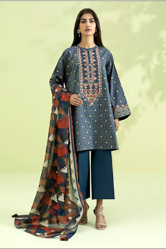 3 Piece Lawn Embroidered Dress