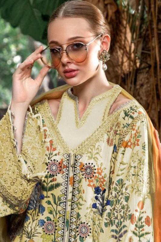 3 Piece Lawn Printed Embroidered Dress