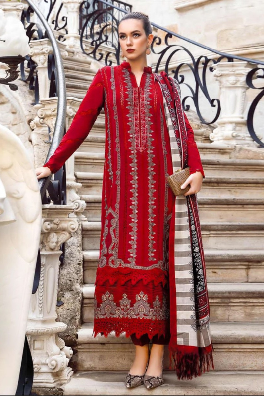 3 Piece Printed Premium Lawn Embroidered