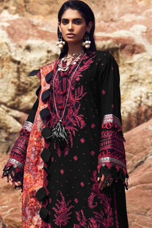 3 Piece Lawn Printed Embroidered Dress