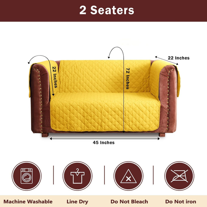 waterproof ultrasonic quilted sofa cover mustard
