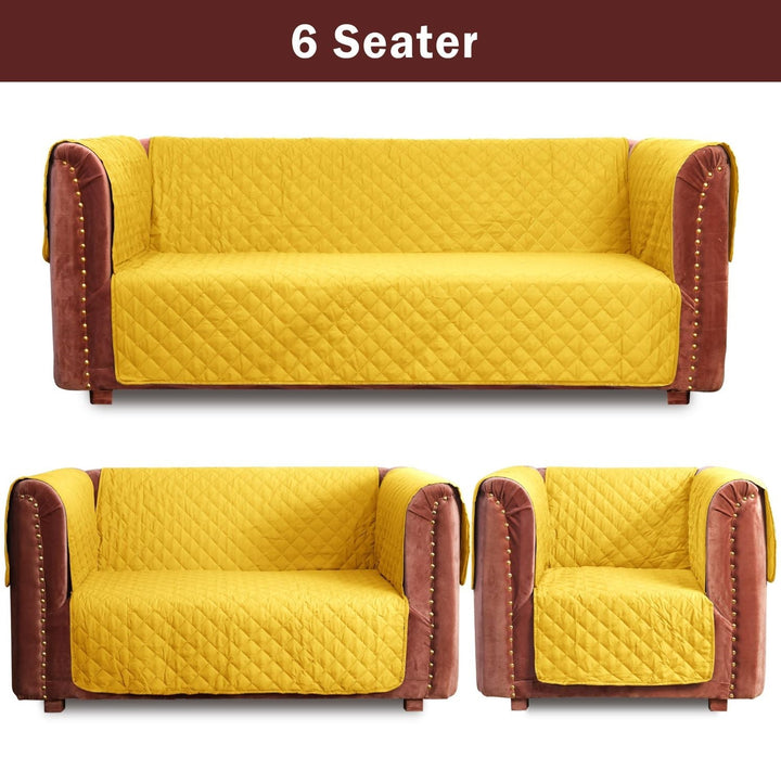 waterproof ultrasonic quilted sofa cover mustard