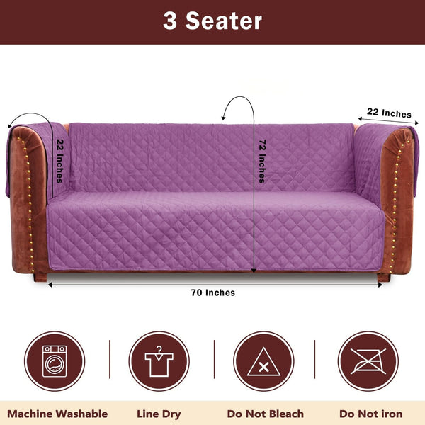 waterproof ultrasonic quilted sofa cover lilac