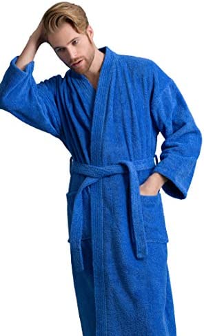 Weave Cotton Bath Robe (Sky Blue)