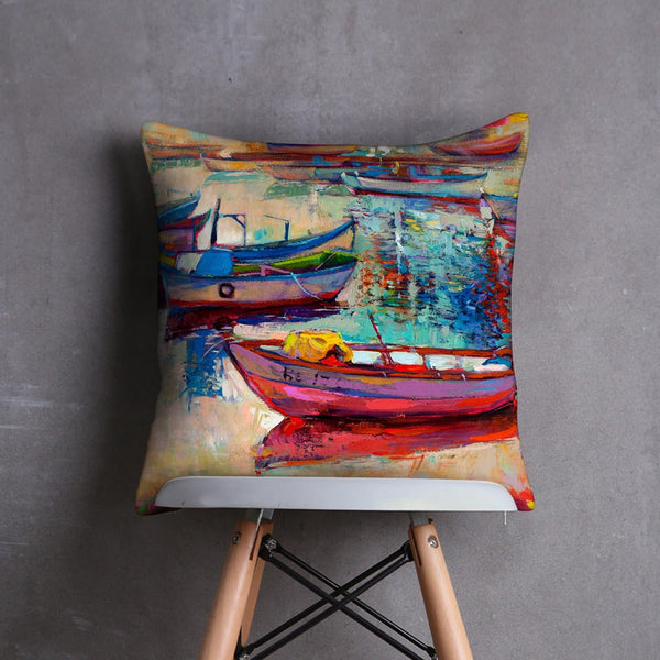 Boats at the Dock- Cushion Cover