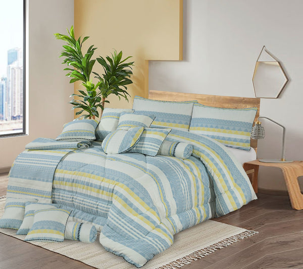 APSILE SKY BLUE-14pc COMFORTER SET