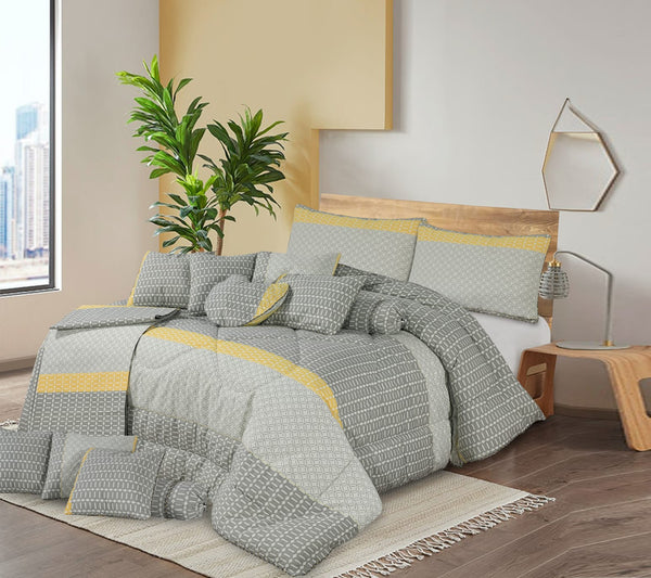 APSILE GREY-14pc COMFORTER SET