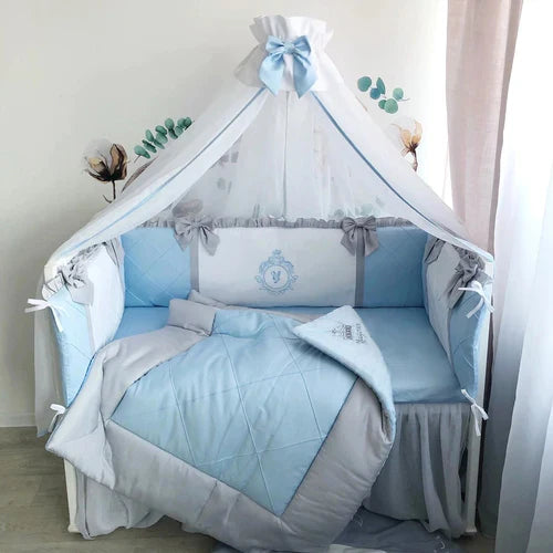 Sky Blue Baby Cot Set