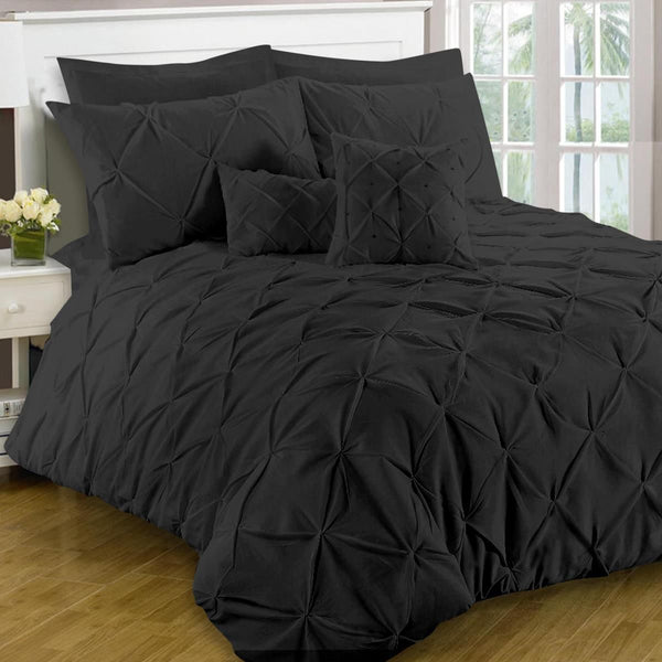 Black Pintuck 8pcs Duvet Set