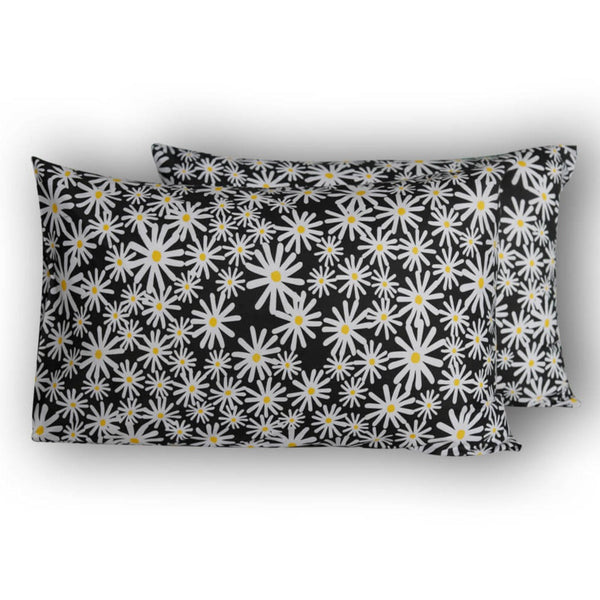 White Daisy Flowers Polycotton Pillow Covers