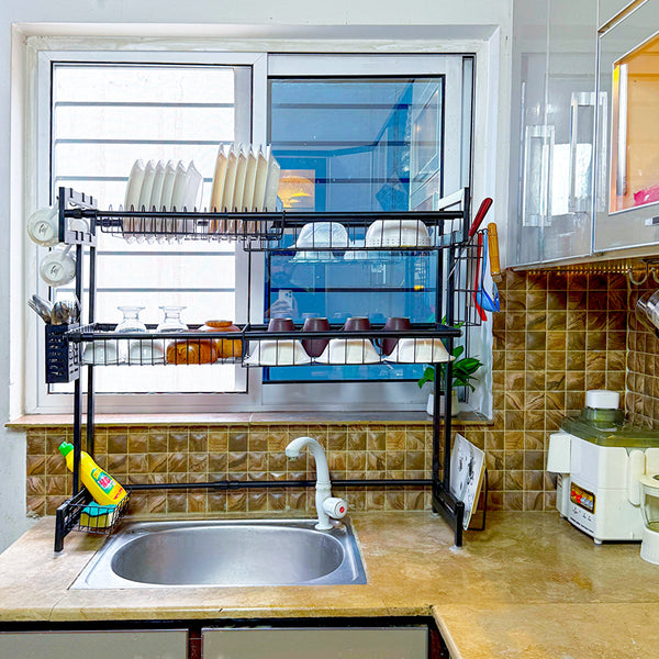 Expandable 2-Tier OverSink Dish Drying Rack By