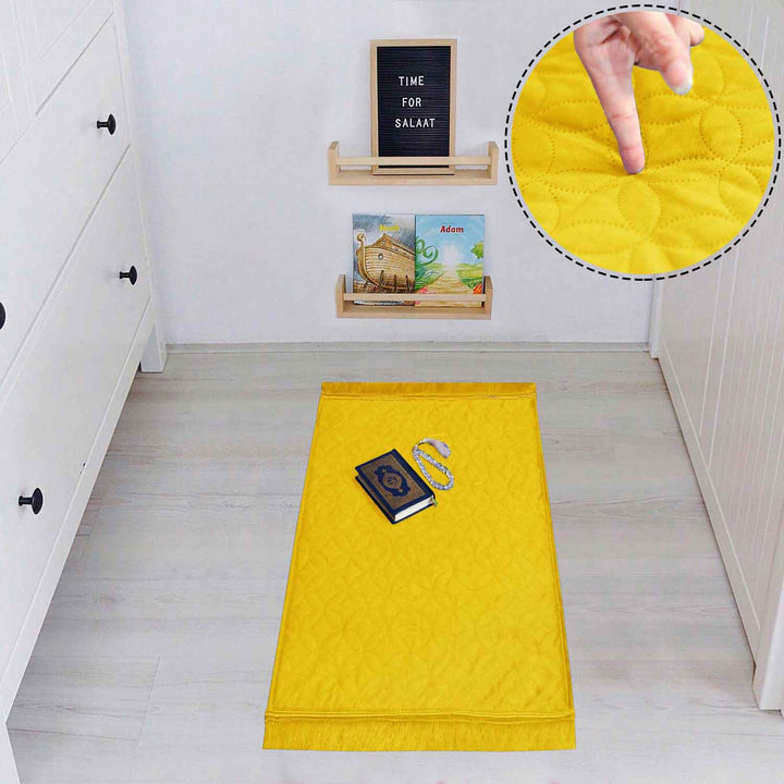luxury velvet embossed kids prayer mat