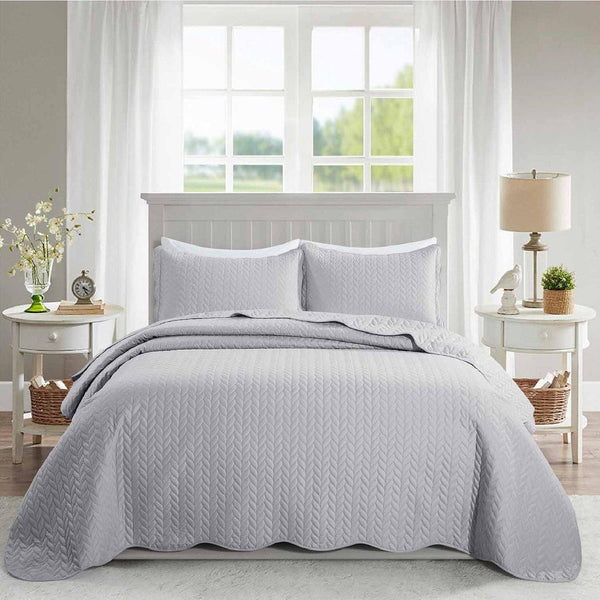 Ultrasonic Quilted Bedspread Silver